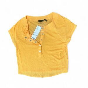 Out From Under Orange Cropped Top NWT Size L Summer Basic
